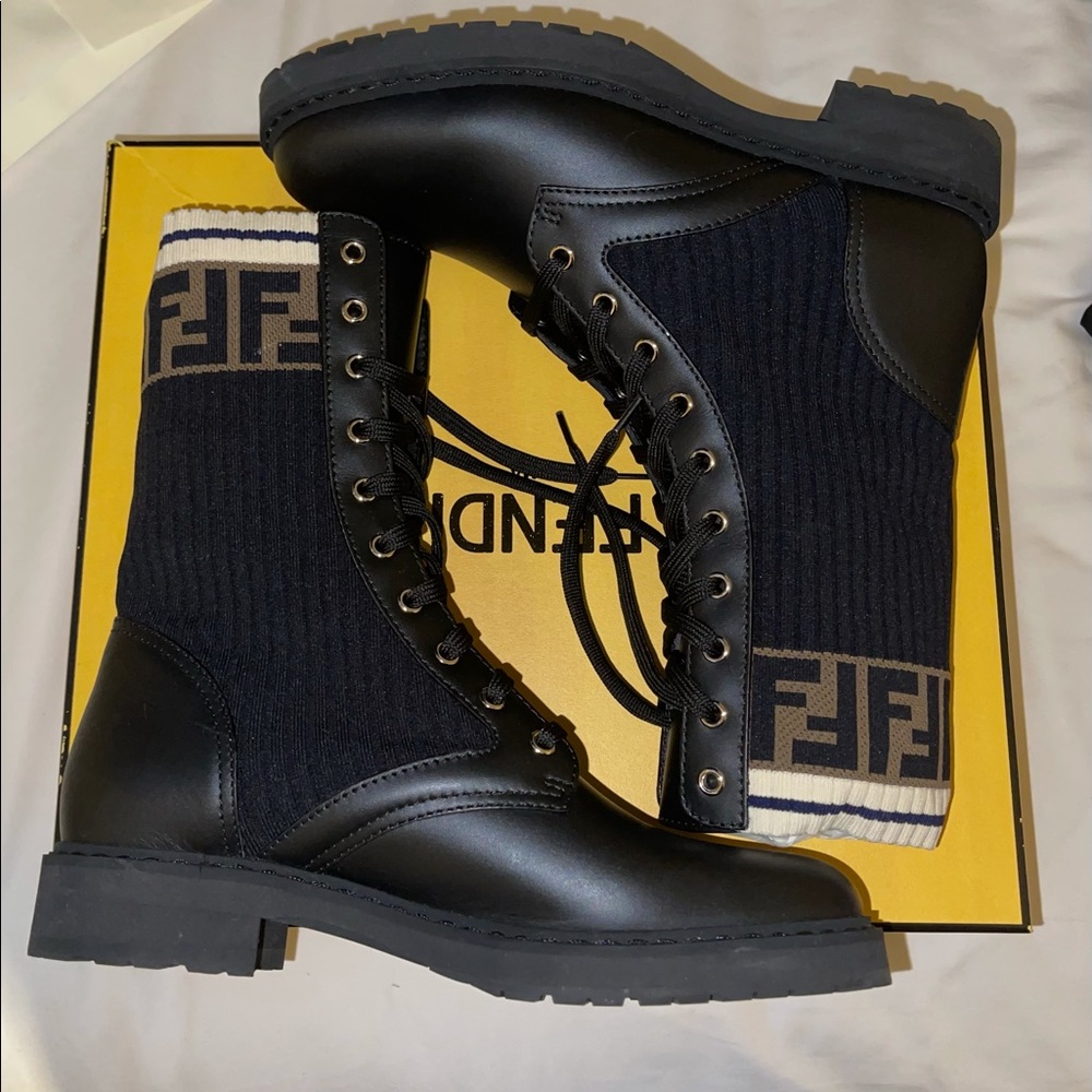 Fendi Rockoko Combat Boots Sz EU 40